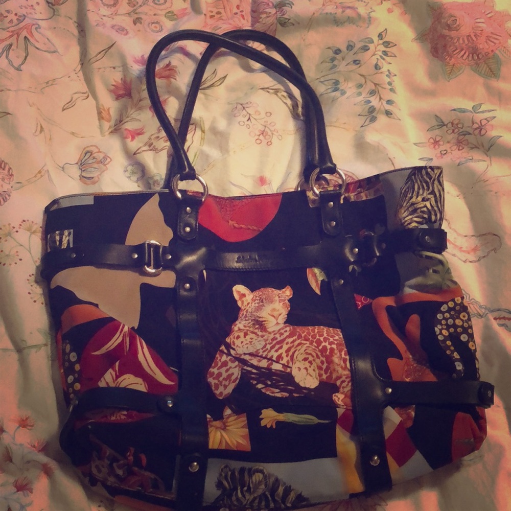Salvatore Ferragamo Jungle Print Handbag